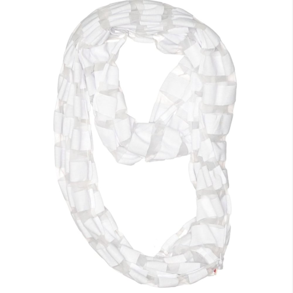 White Striped Light Infinity Scarf